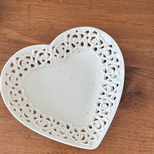 White Heart-Shaped Porcelain  Trinket Tray